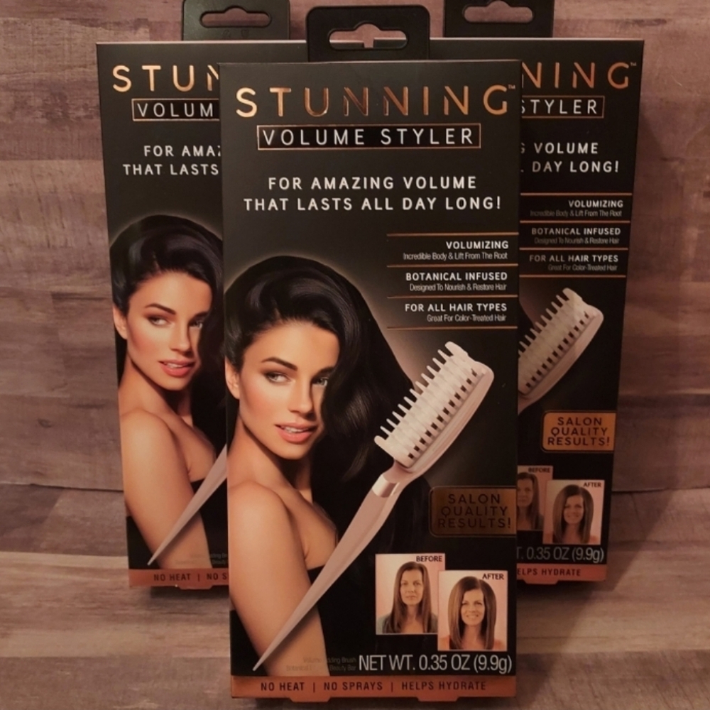 Stunning Volume Styler Hair Volumizing Brush, All Day Lift, AS SEEN ON TV